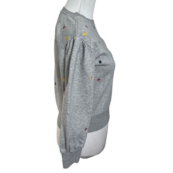 AG Adriano Goldschmied Girls Gray Star Embroidered Sweatshirt Big Kids M - Picture 4 of 9